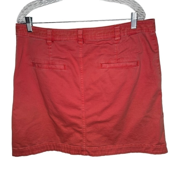 Anthropologie Pilcro & The Letterpress Coral Pink A-Line Button Down Skirt Sz 14 - Picture 6 of 15